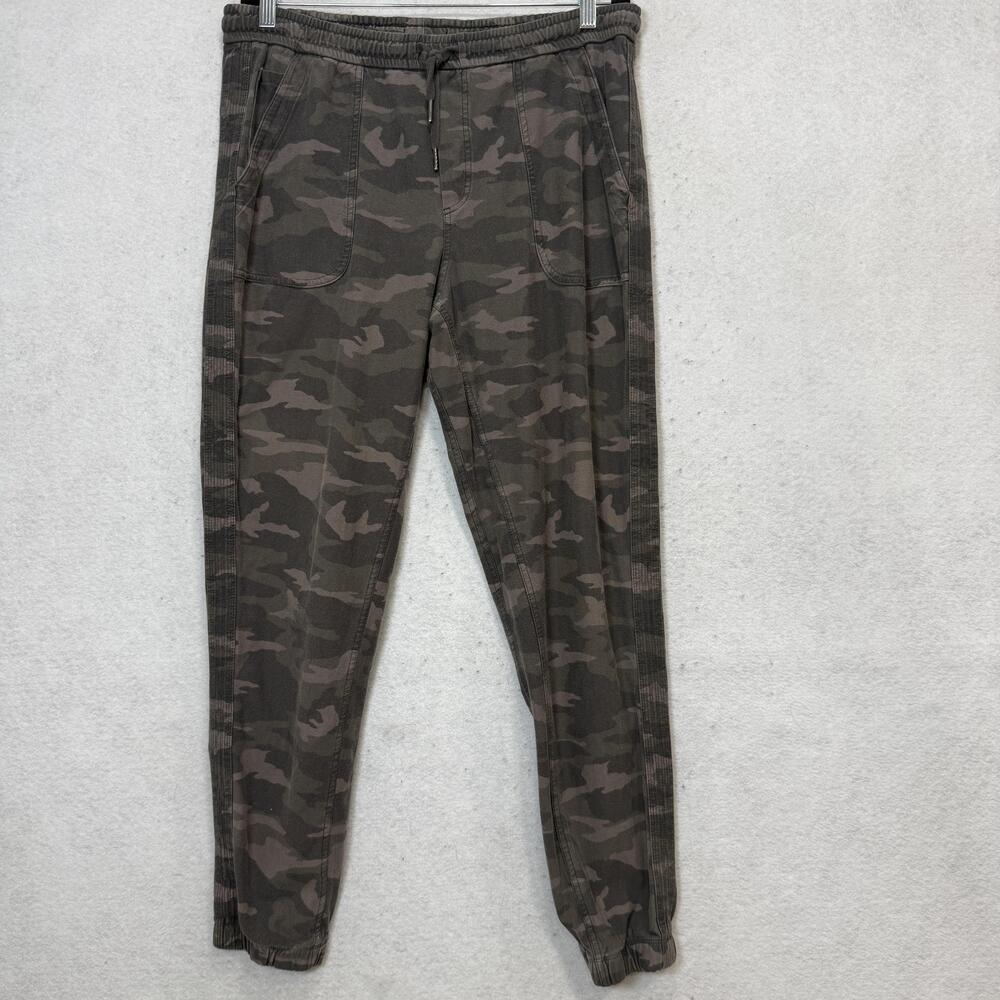 Athleta Jogger Pants Womens 14T Tall Green Camo Farallon Elastic Waist Pockets